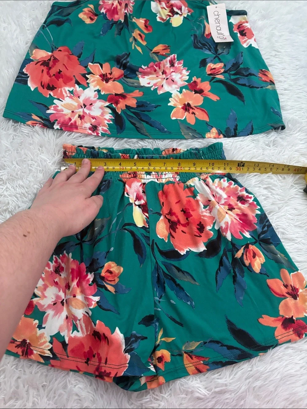 NWT Chenault Girl From Stitch Fix Green Floral 2 Piece Outfit Size 12 Youth